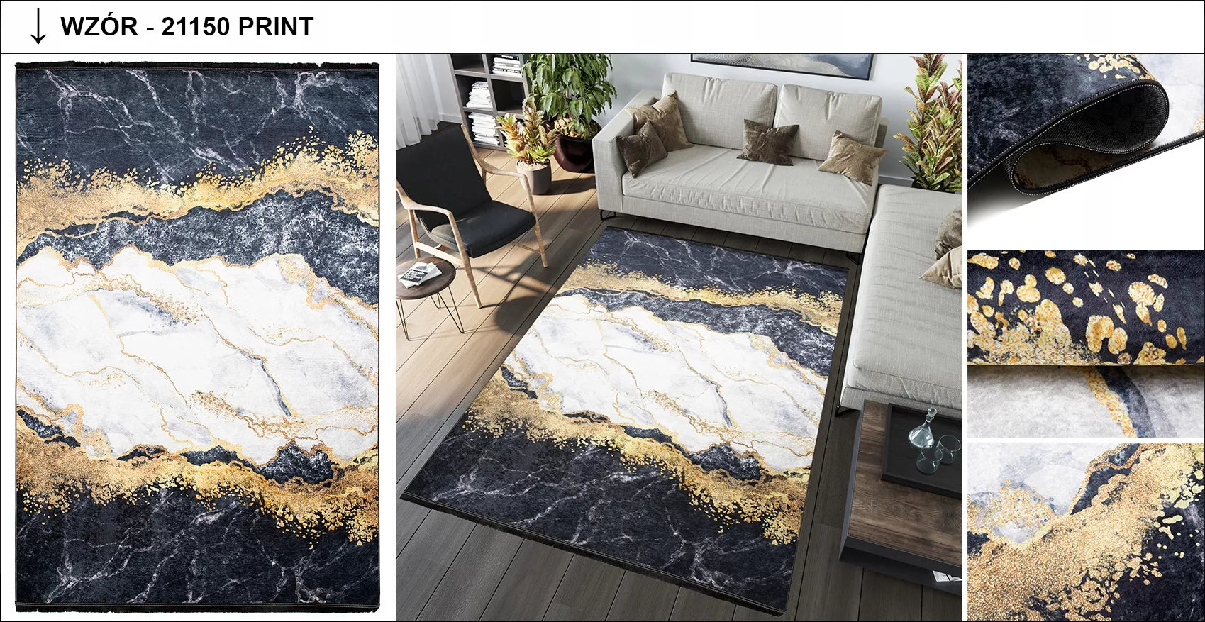 Kilimas TOSCANA 80x200 Madingas pramoninis loftinis