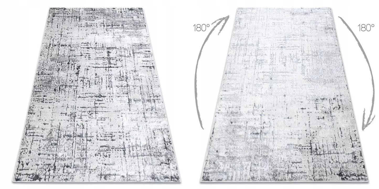 Modernus kilimas "Linie vintage" pilkos spalvos, struktūrinis, svetainei, 180x270 cm