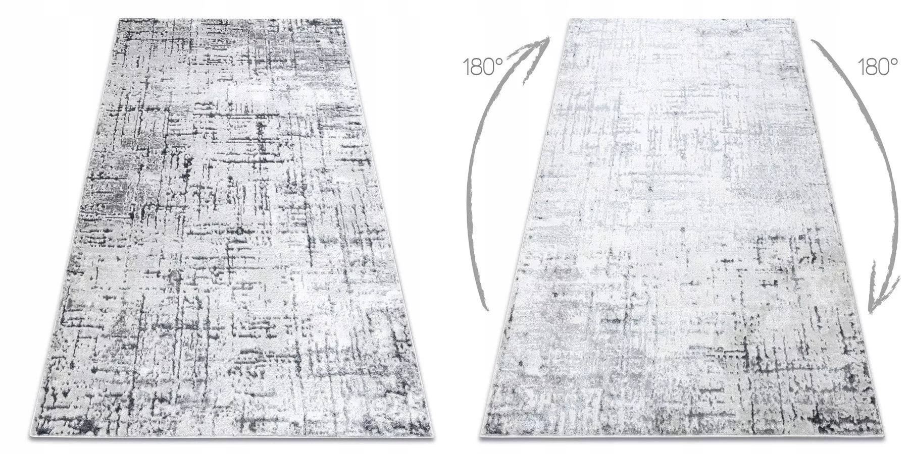 Modernus kilimas "Linie vintage" pilkos spalvos, struktūrinis, svetainei, 180x270 cm