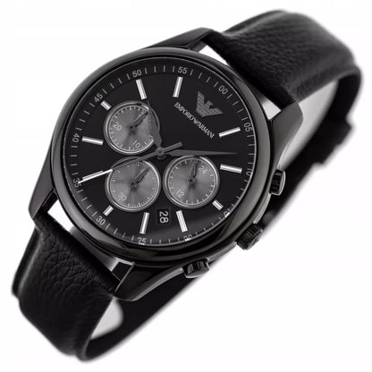 ELEGANTIŠKAS JUODAS VYRIŠKO LAIKRODŽIO EMPORIO ARMANI AR11583 ANTONIO + DĖŽUTĖ