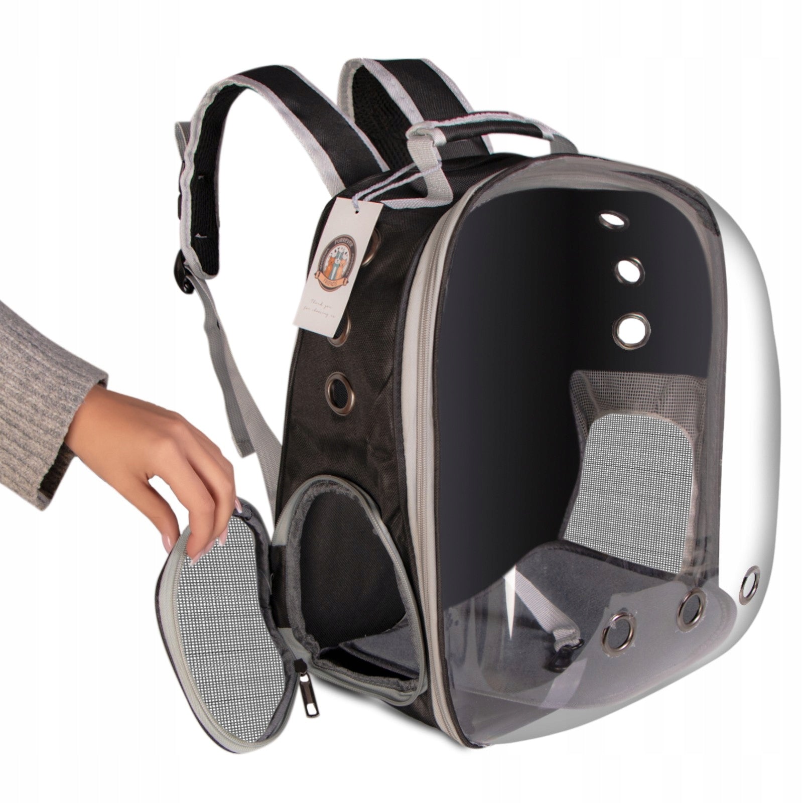 ELEGANTIŠKA KATĖS IR ŠUNŲ KUO TINĖ-TRANSPORTERIS SU PILNAI ATSIDARANČIU ATVERČIAMU DANGČIU