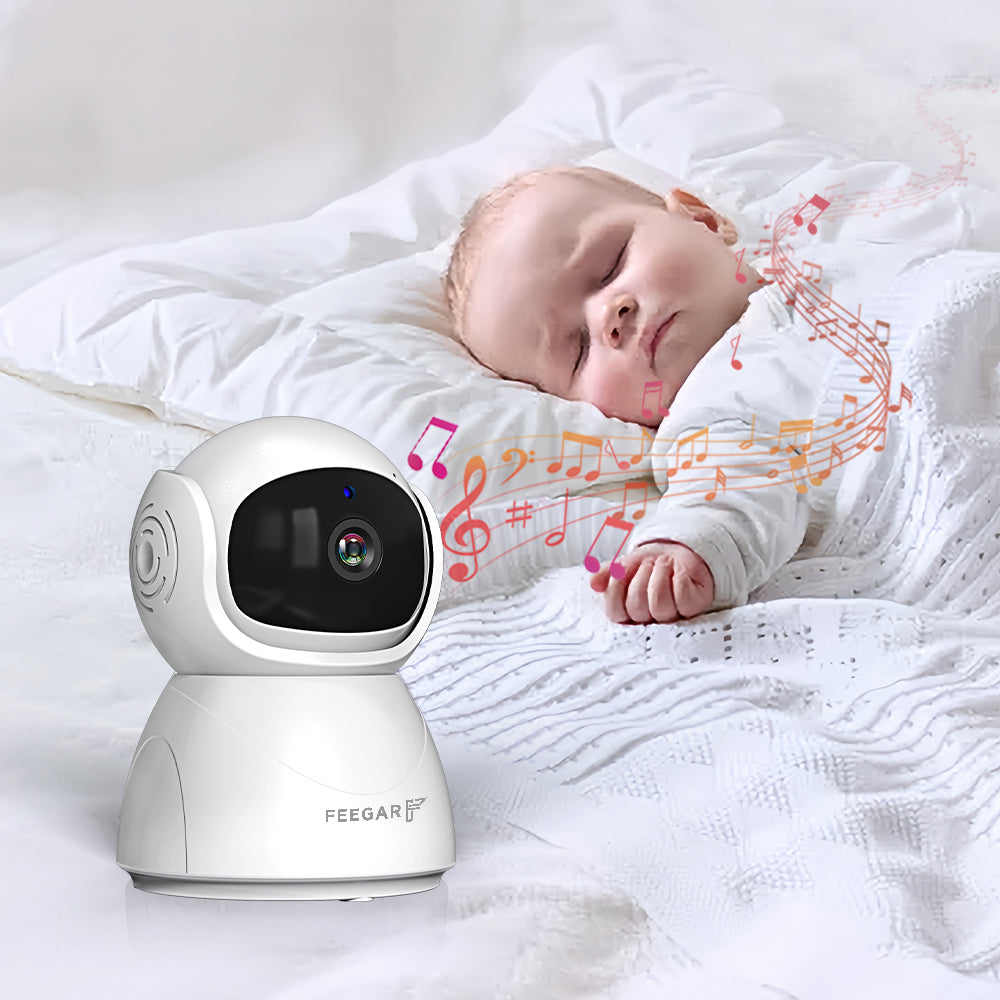 Elektroninė auklė Feegar Sukama kamera 5 colių LCD 5000mAh Priartinimas Įrašymas