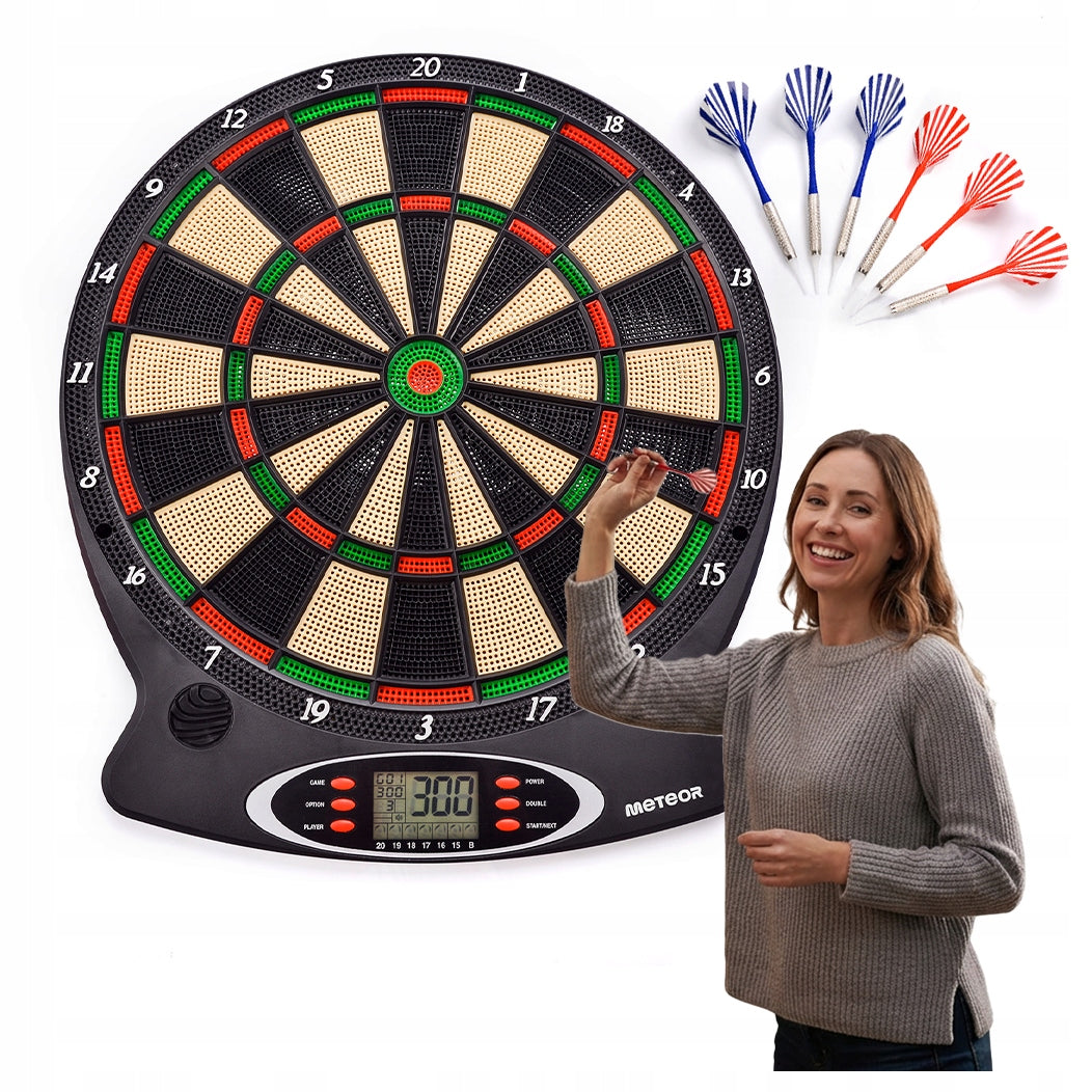 ELEKTRONINĖ DART'O LENTA METEOR 18 žaidimų 159 variantų 8 žaidėjų LCD