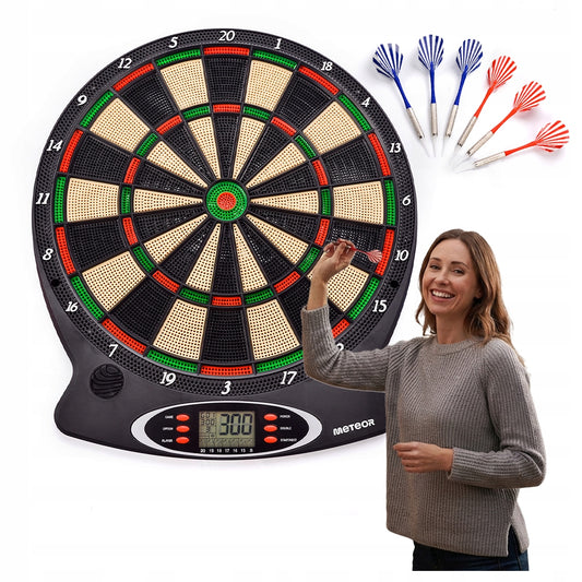 ELEKTRONINĖ DART'O LENTA METEOR 18 žaidimų 159 variantų 8 žaidėjų LCD