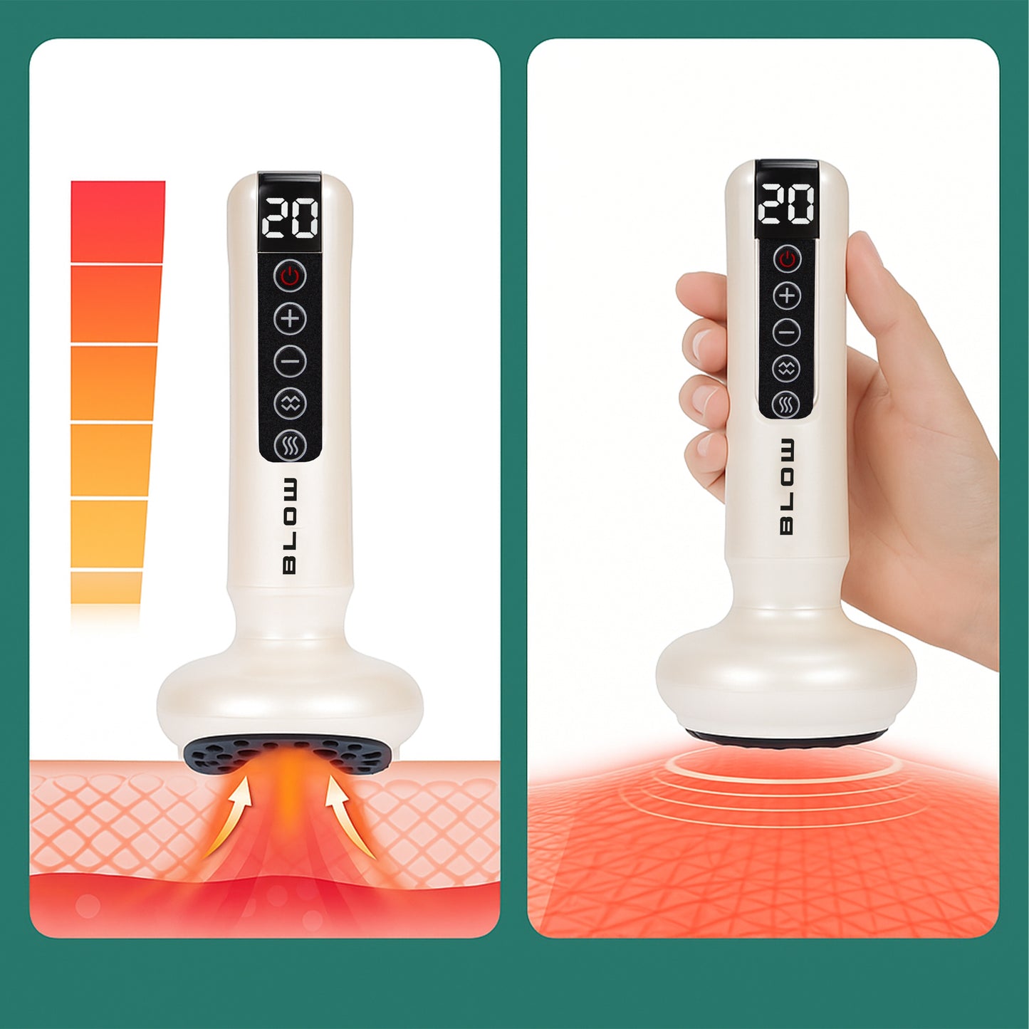Elektrinis belaidis anticeliulitinis masažuoklis su šildymu