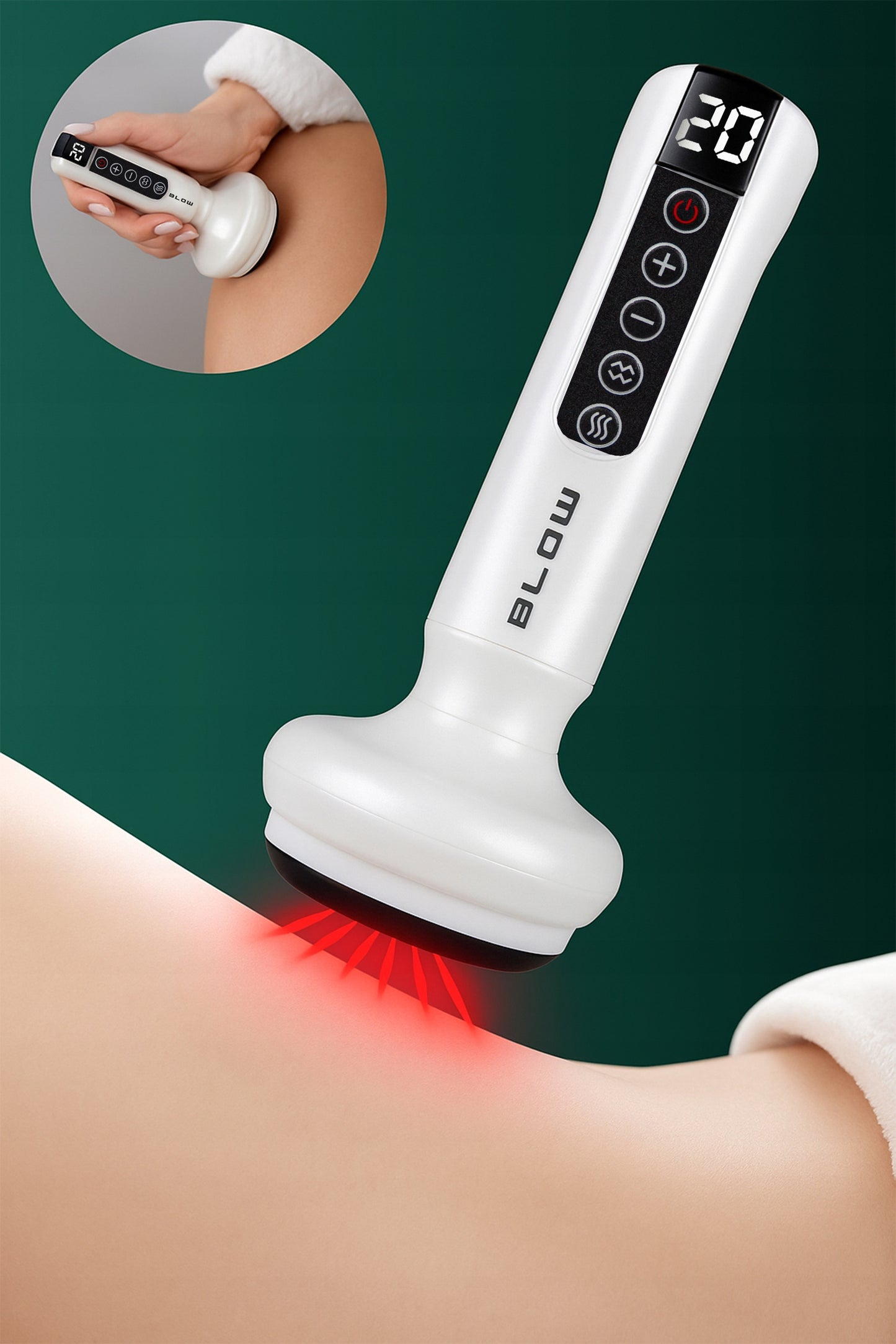 Elektrinis belaidis anticeliulitinis masažuoklis su šildymu