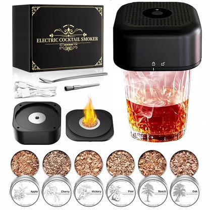 ELEKTRINĖ WHISKY SMOKER RŪKYMO RINKINYS SU GĖRIMŲ ĮRANKIAIS 6 SKONIAI
