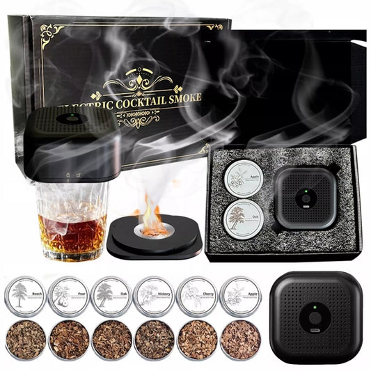 ELEKTRINĖ WHISKY SMOKER RŪKYMO RINKINYS SU GĖRIMŲ ĮRANKIAIS 6 SKONIAI