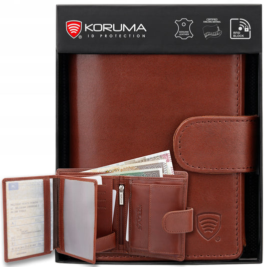 Elegantiška RFID vyriška odinė piniginė Apsauganti nuo vagysčių Kortelių apsauga / KORUMA