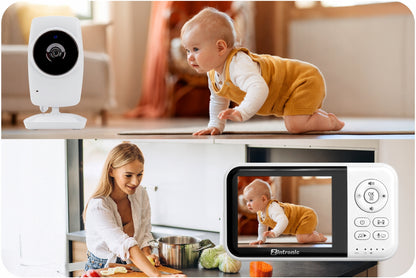 Elektroninė auklė Baby Monitor 3.2" Kamera + Ekranas | Tiesioginis vaizdas