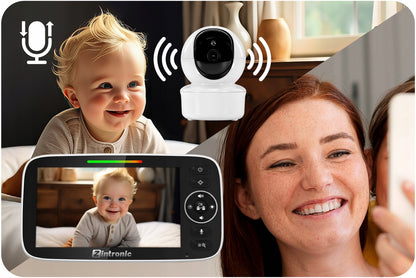 Elektroninė sukama kūdikio auklė "Baby Monitor" 5" kamera + ekranas tiesioginei peržiūrai