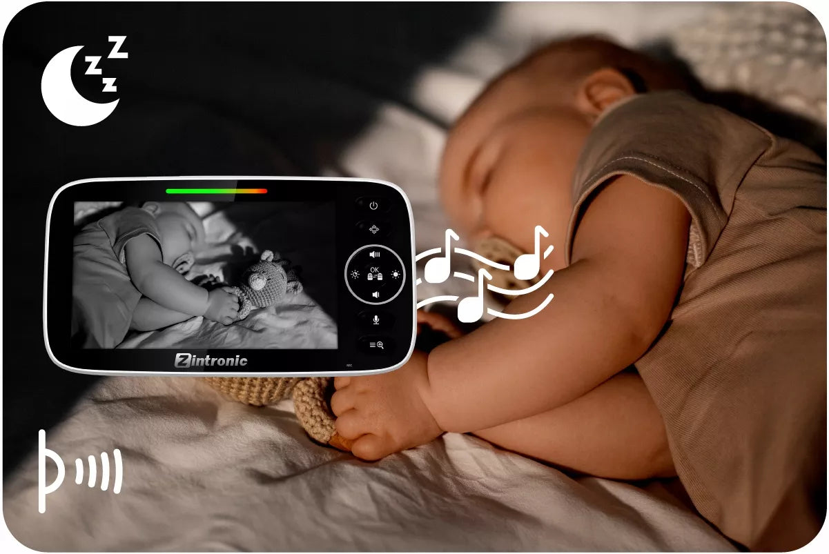Elektroninė sukama kūdikio auklė "Baby Monitor" 5" kamera + ekranas tiesioginei peržiūrai