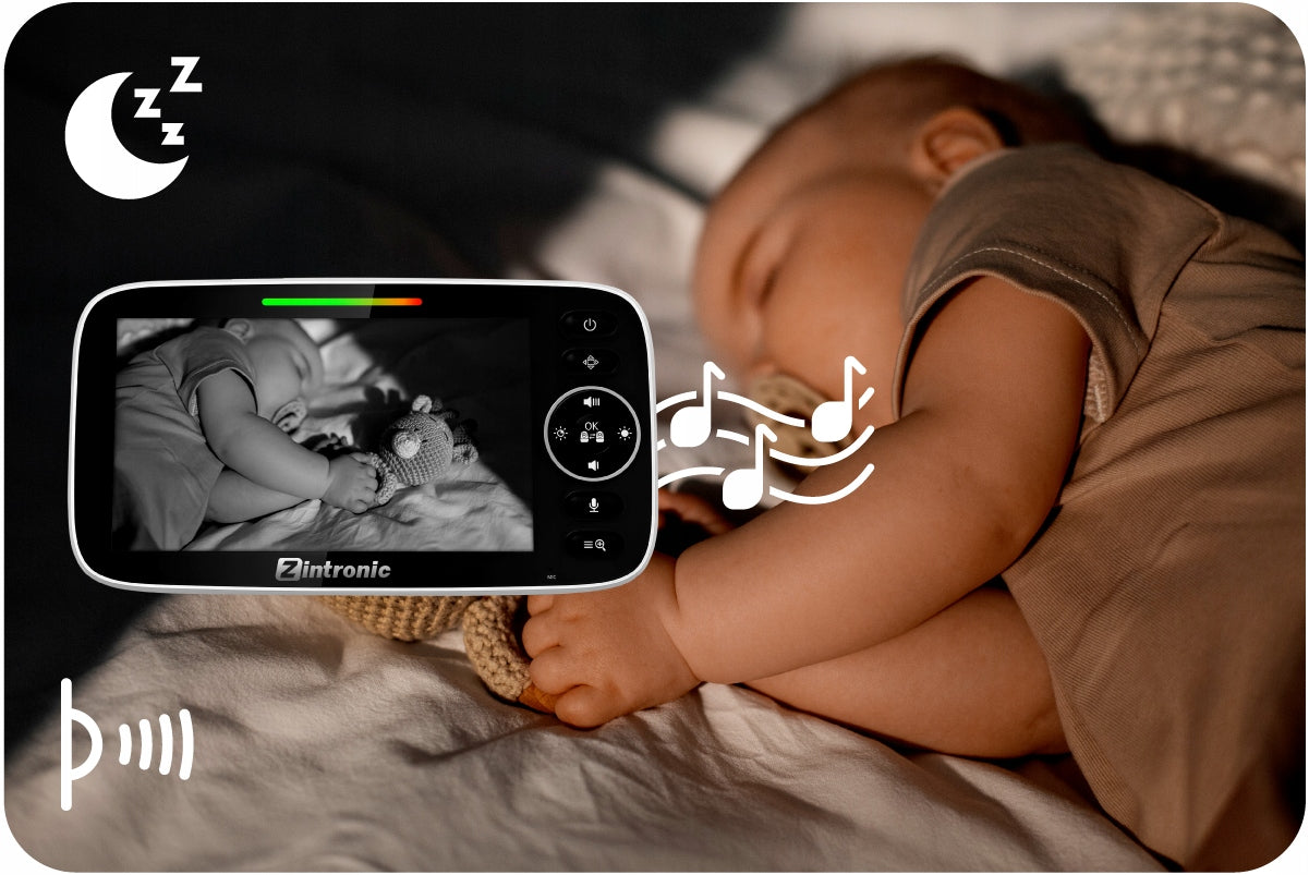 Elektroninė sukama kūdikio auklė "Baby Monitor" 5" kamera + ekranas tiesioginei peržiūrai