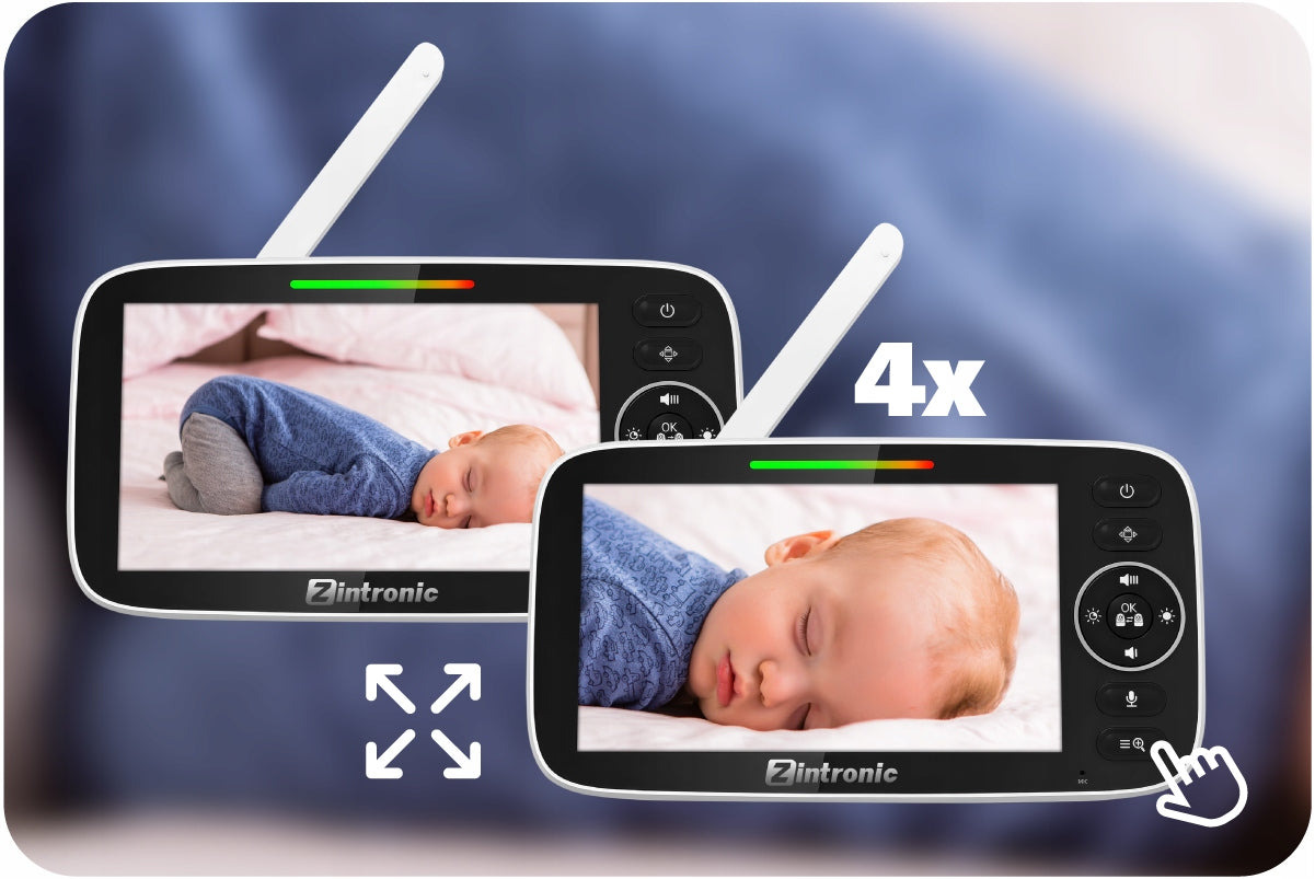 Elektroninė sukama kūdikio auklė "Baby Monitor" 5" kamera + ekranas tiesioginei peržiūrai