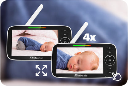 Elektroninė sukama kūdikio auklė "Baby Monitor" 5" kamera + ekranas tiesioginei peržiūrai