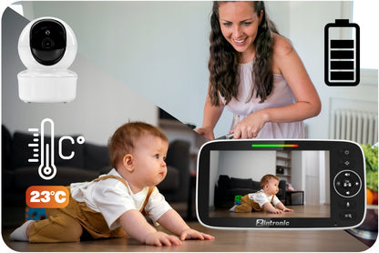 Elektroninė sukama kūdikio auklė "Baby Monitor" 5" kamera + ekranas tiesioginei peržiūrai