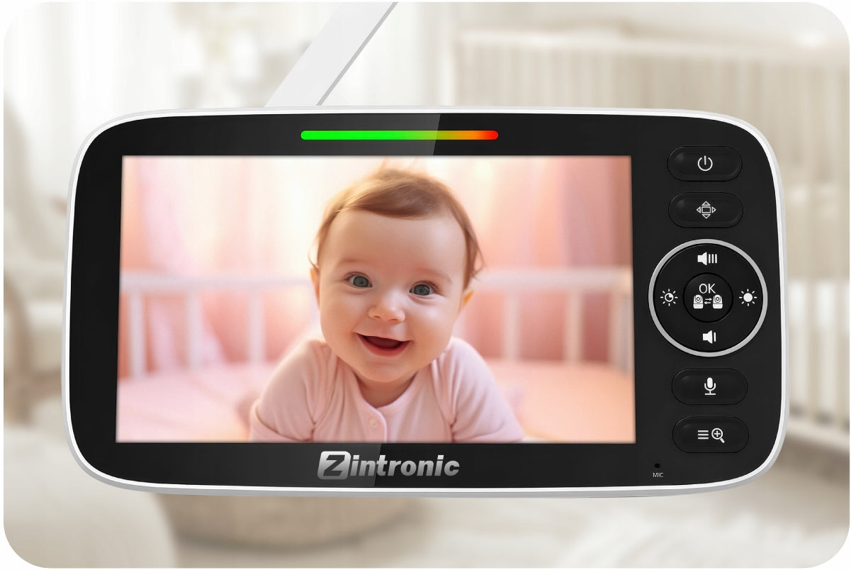 Elektroninė sukama kūdikio auklė "Baby Monitor" 5" kamera + ekranas tiesioginei peržiūrai