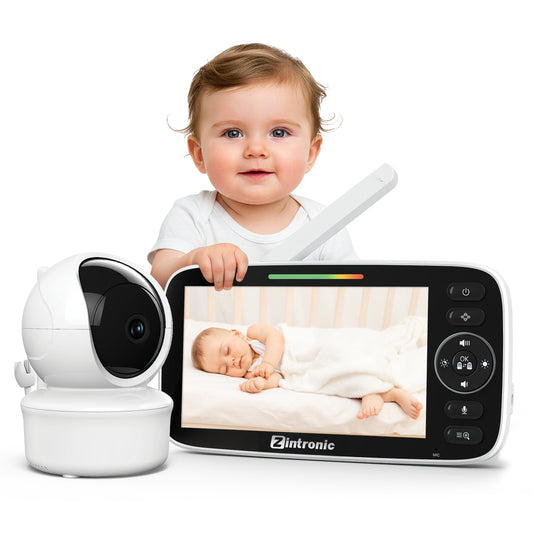 Elektroninė sukama kūdikio auklė "Baby Monitor" 5" kamera + ekranas tiesioginei peržiūrai