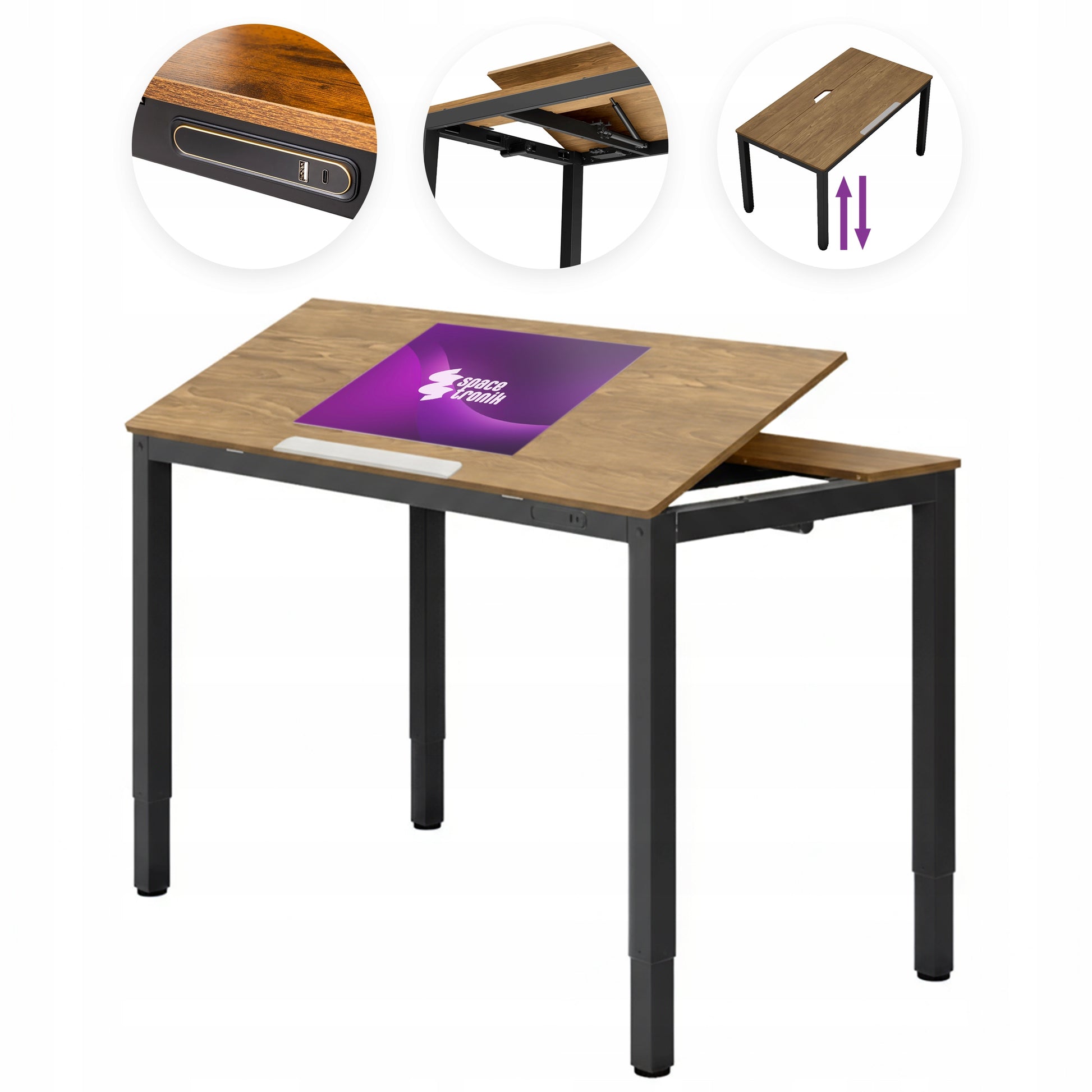 Elektrinis braižymo stalas 140x75, reguliuojamas Spacetronik