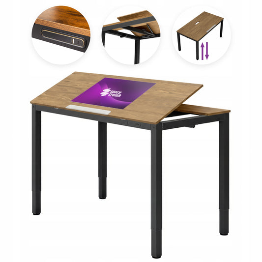 Elektrinis braižymo stalas 140x75, reguliuojamas Spacetronik