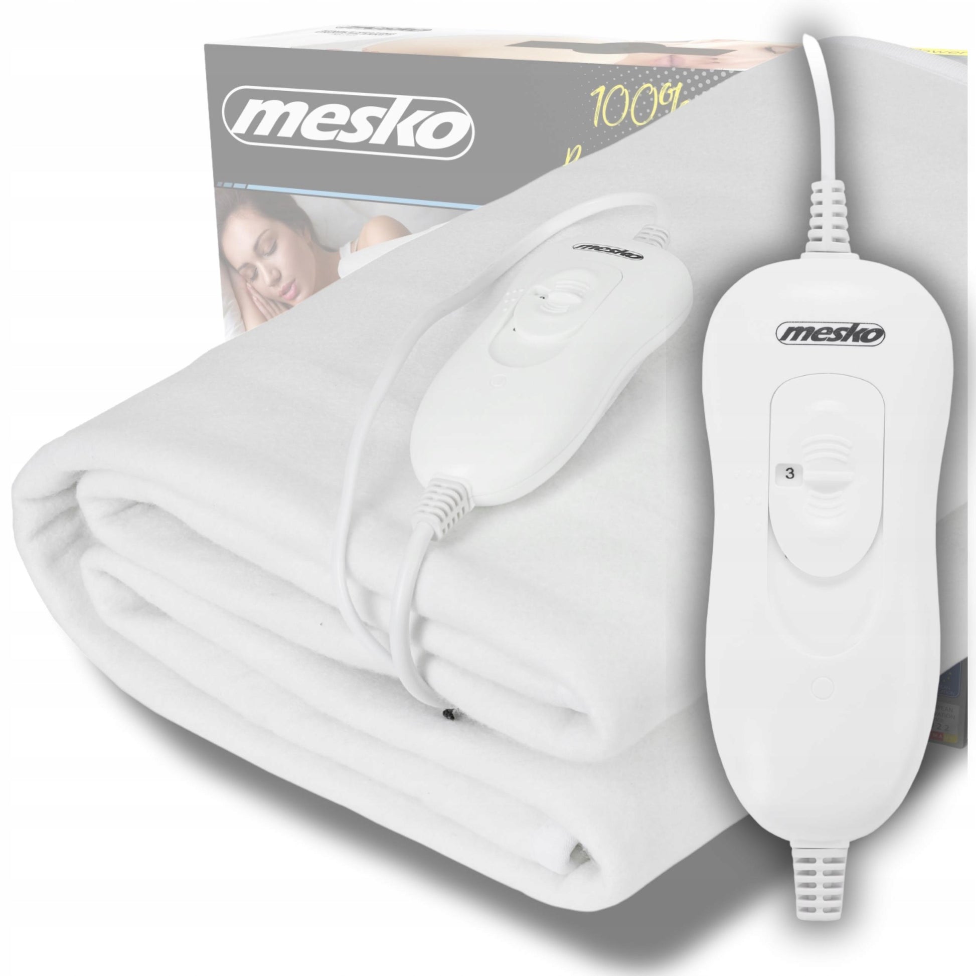 Elektrinė pakloto antklodė laikmatis 80x150cm LCD reguliuojama Skalbiama