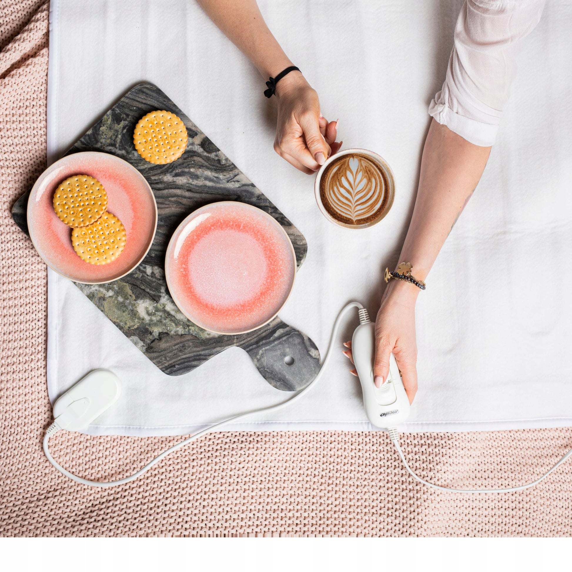 Elektrinė pakloto antklodė laikmatis 80x150cm LCD reguliuojama Skalbiama