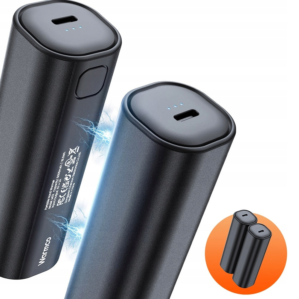 Elektrinis rankų šildytuvas su USB C Powerbank 2x 5000mAh Warmco M02