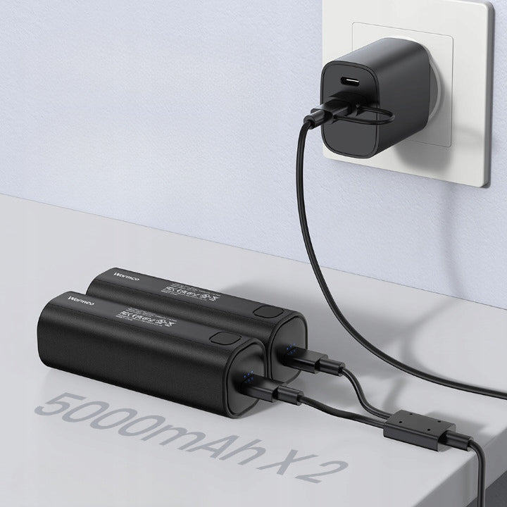 Elektrinis rankų šildytuvas su USB C Powerbank 2x 5000mAh Warmco M02