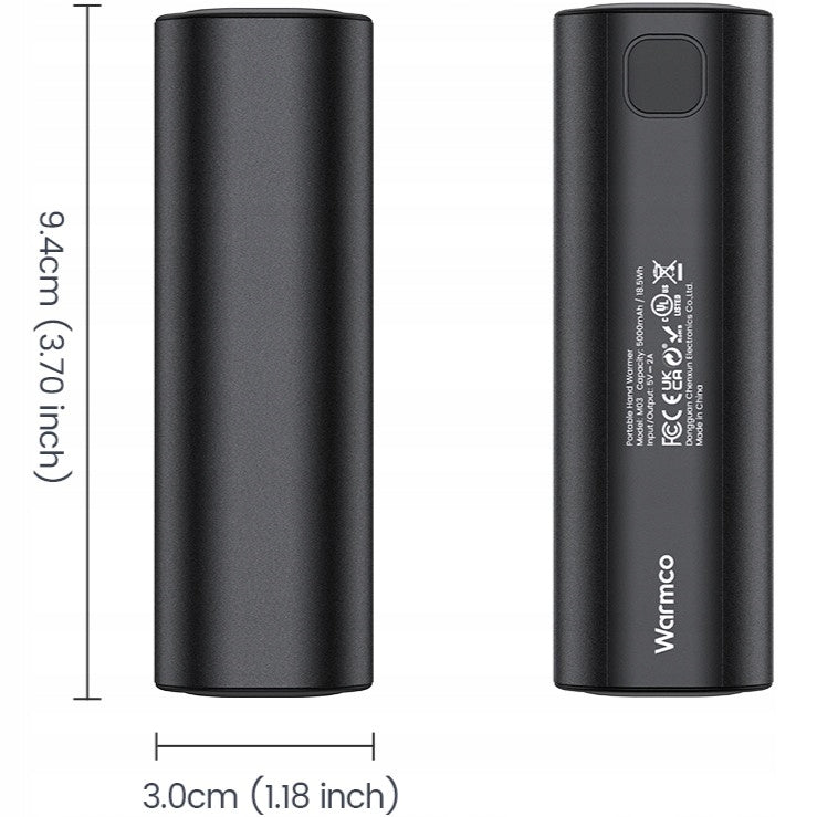 Elektrinis rankų šildytuvas su USB C Powerbank 2x 5000mAh Warmco M02