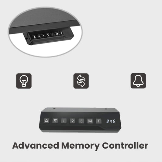 Ergonomiškas DIDELIS elektrinis baltas stalas LORIS