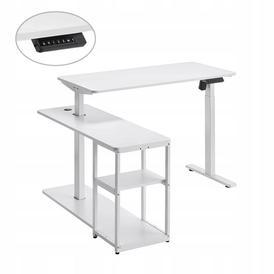 Ergonomiškas DIDELIS elektrinis baltas stalas LORIS