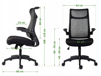 Ergonomiška biuro kėdė GIOSEDIO FHX004 su reguliuojamais porankiais, BHP