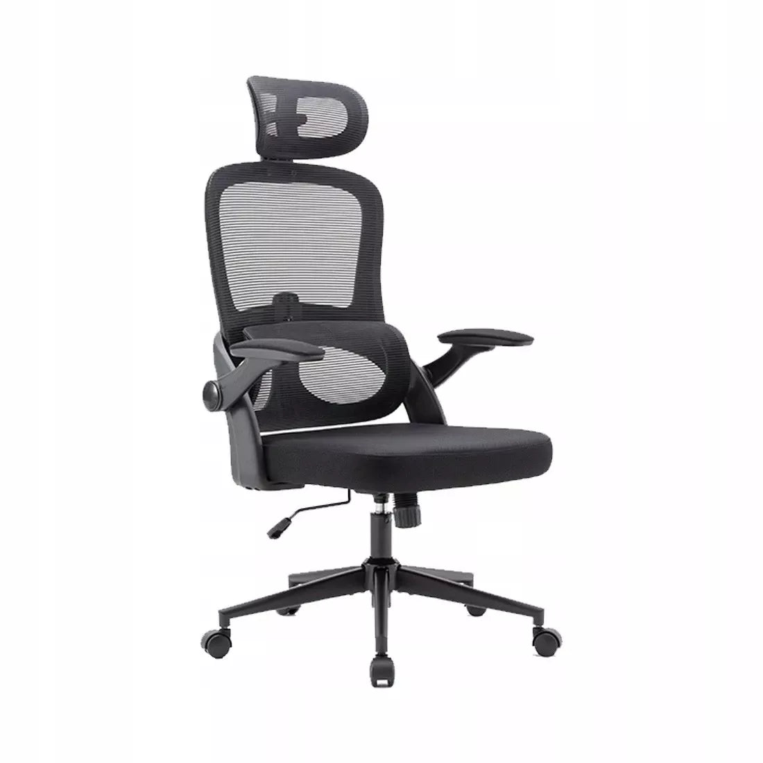 Ergonomiška biuro kėdė, juoda Spacetronik, atrama nugarai