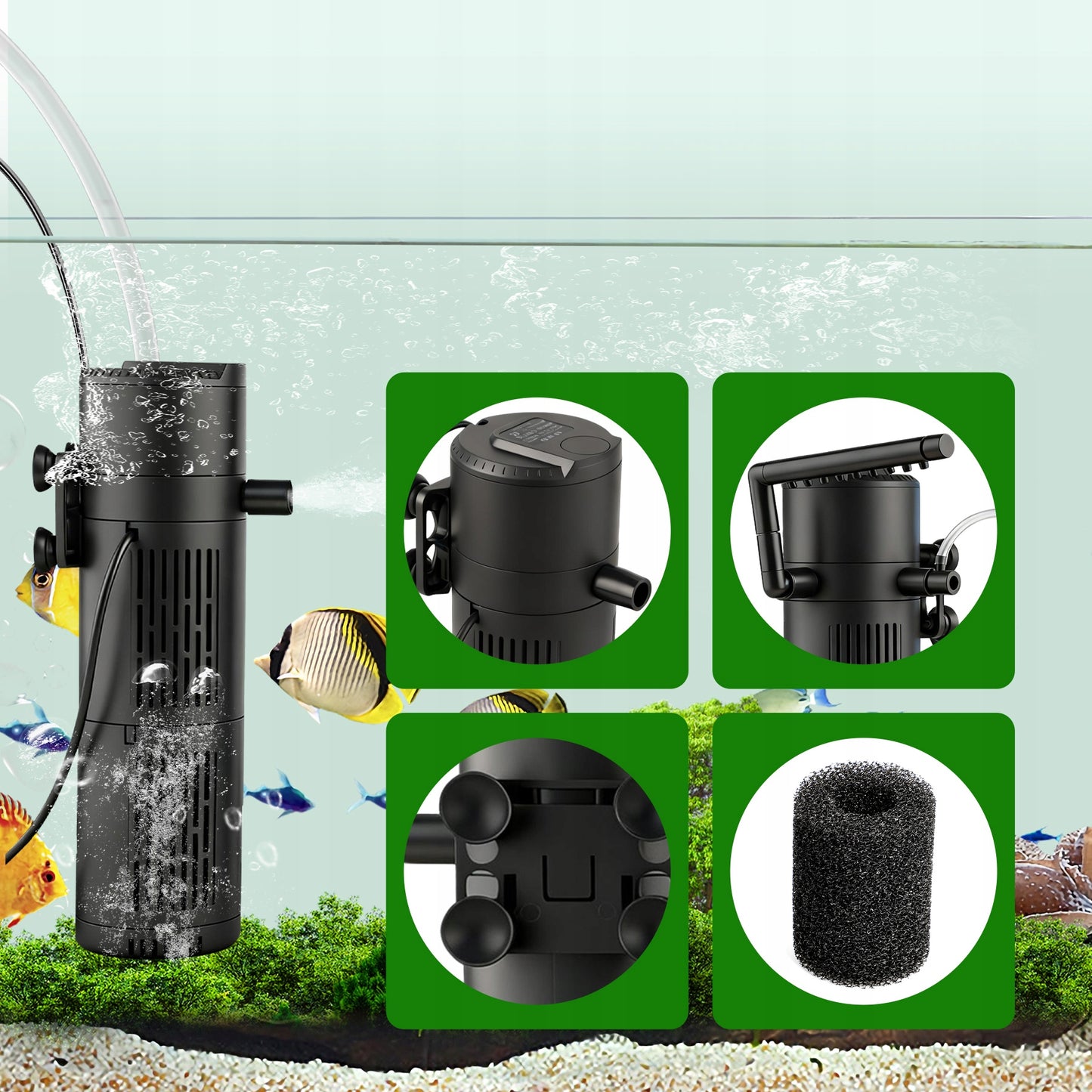 VIDINIS AKVARIUMO FILTRAS iki 150 L 5 IN 1 SU UV-C LEMPA 500 l/h