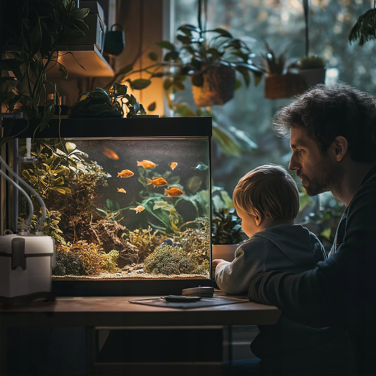 IŠORINIS FILTRAS SU REGULIAVIMU IR SKIMERIU, MAŽAS, NAŠUMAS 250l/h - 650l/h, 8W