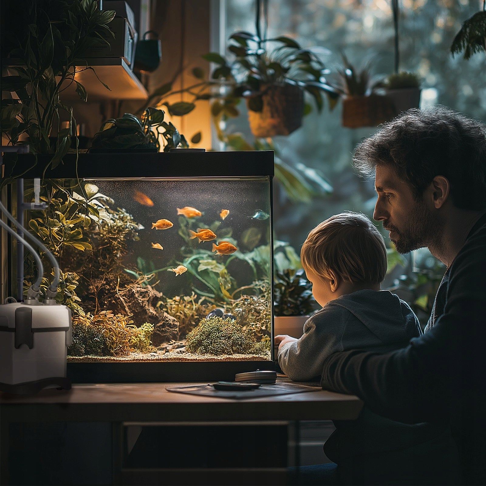 IŠORINIS FILTRAS SU REGULIAVIMU IR SKIMERIU, MAŽAS, NAŠUMAS 250l/h - 650l/h, 8W