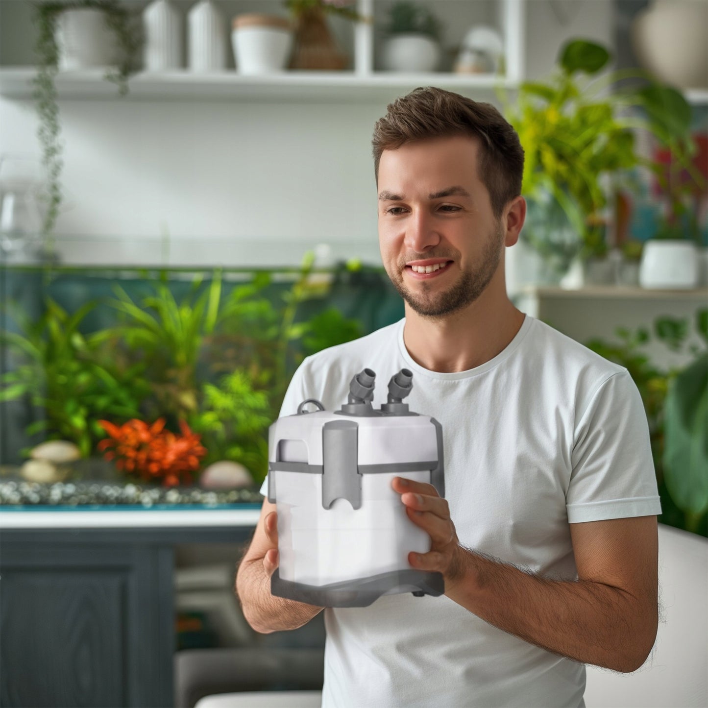 IŠORINIS FILTRAS SU REGULIAVIMU IR SKIMERIU, MAŽAS, NAŠUMAS 250l/h - 650l/h, 8W