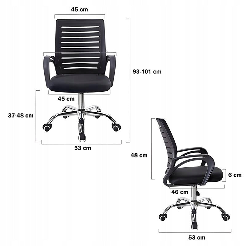 Pasukama biuro kėdė, ventiliuojamas tinklinis audinys, juoda, 150kg