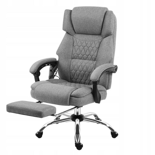 BIURO SUKAMA KĖDĖ MASTER SU KOJŲ ATRAMA IR PREMIUM MASAVIMO PAGALVE PILKA MASTER