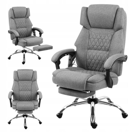 BIURO SUKAMA KĖDĖ MASTER SU KOJŲ ATRAMA IR PREMIUM MASAVIMO PAGALVE PILKA MASTER