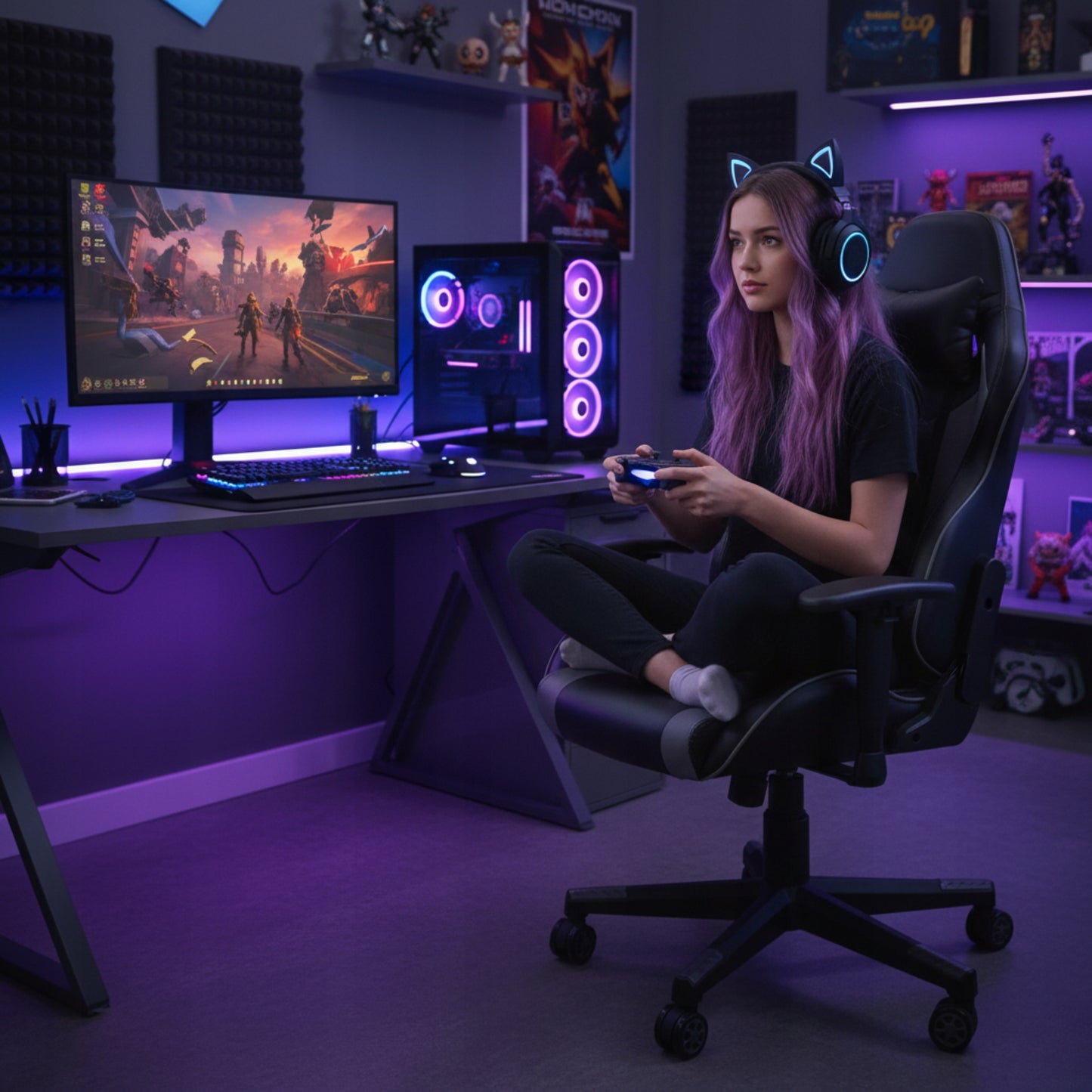 Žaidimų kėdė biuro pasukama kaušo formos ekooda VIKING