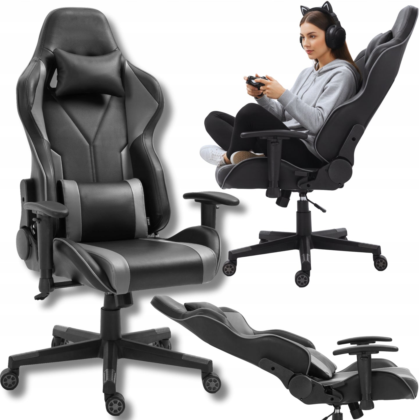 Žaidimų kėdė biuro pasukama kaušo formos ekooda VIKING