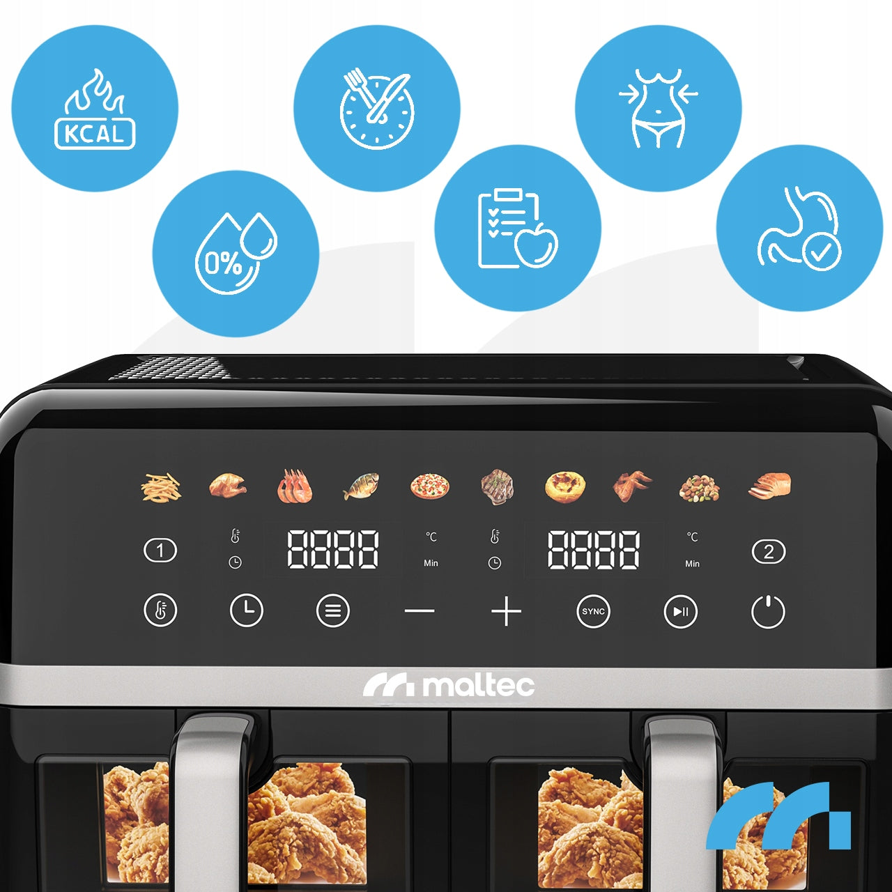 BE ALIEJAUS GRUZDINTUVĖ 10L ORO GRUZDINTUVĖ DVIGUBOS TALPOS 2800W PADĖKLIUKAI