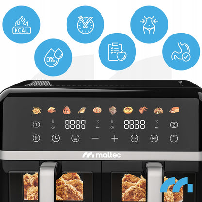 BE ALIEJAUS GRUZDINTUVĖ 10L ORO GRUZDINTUVĖ DVIGUBOS TALPOS 2800W PADĖKLIUKAI