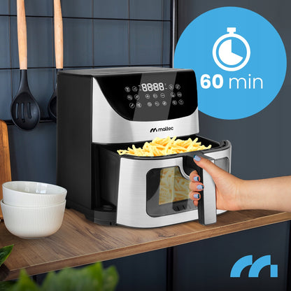 BE matou*riebalų* gruzdintuvė 9 L, didelė, galinga, su langu, 1800 W