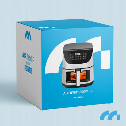 BE matou*riebalų* gruzdintuvė 9 L, didelė, galinga, su langu, 1800 W