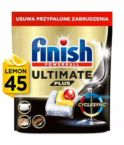 Finish Powerball Ultimate Plus indaplovės kapsulės, citrinos kvapo, 152 vnt.