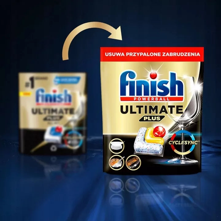Finish Powerball Ultimate Plus indaplovės kapsulės, citrinos kvapo, 152 vnt.