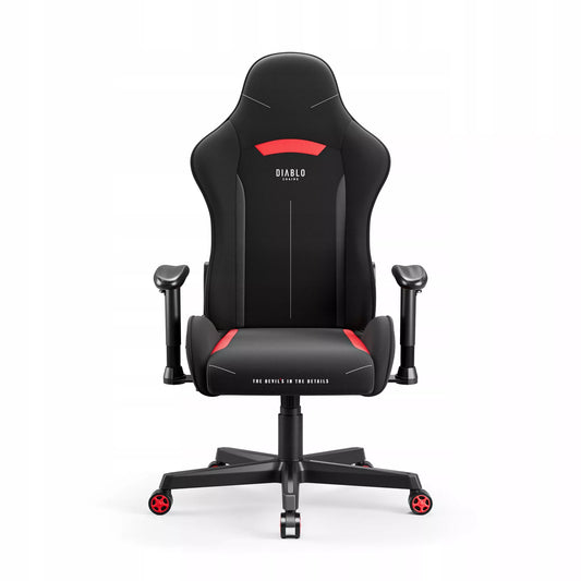 Žaidimų kėdė audinio pasukama DIABLO X-STARTER juoda-raudona