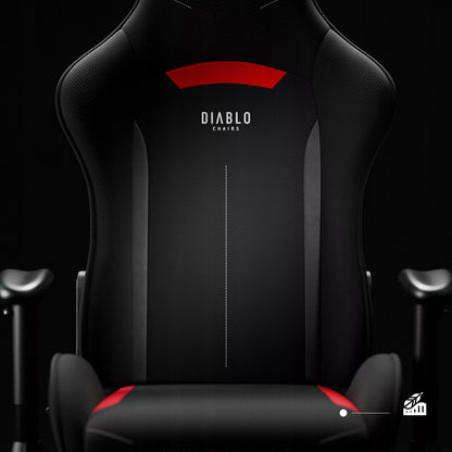 Žaidimų kėdė audinio pasukama DIABLO X-STARTER juoda-raudona